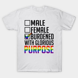 LGBT Burdened With Glorious Purpose Pride Month Personalized T-Shirt